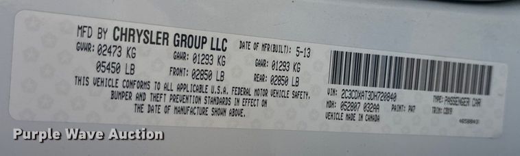 image for item EH6824 2013 Dodge  Charger Police 