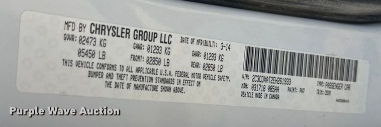 image for item EH6826 2014 Dodge Charger Police 