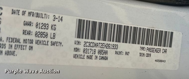 image for item EH6826 2014 Dodge Charger Police 