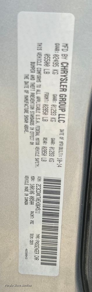 image for item EH6829 2014 Dodge Charger Police 