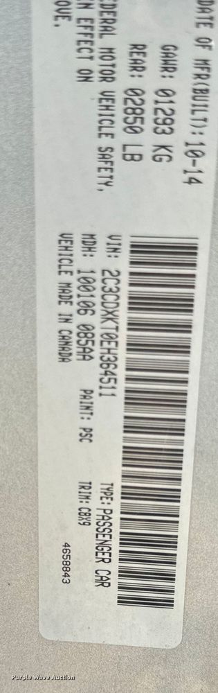 image for item EH6829 2014 Dodge Charger Police 