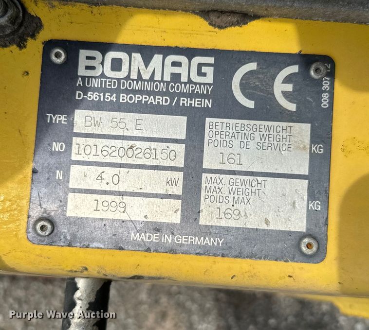 image for item EJ0601 1999 Bomag BM55E single drum vibratory roller