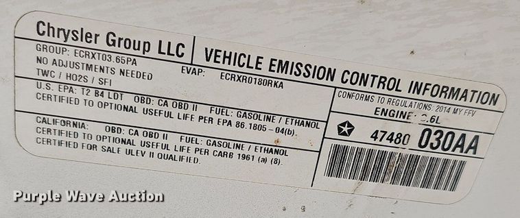 image for item EJ5573 2014 Dodge Durango Police SUV