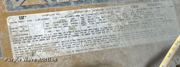 image for item EK1367 1999 Sterling L-Line oil distributor truck