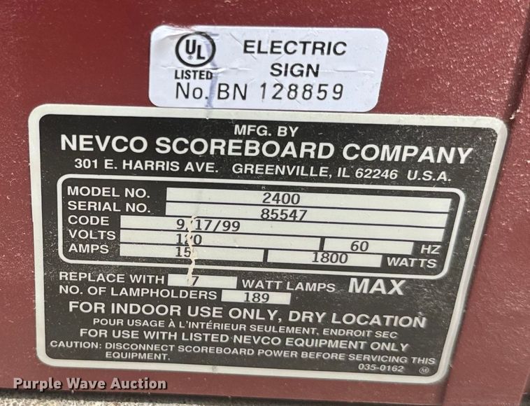 image for item EK1375 (3) Nevco score boards