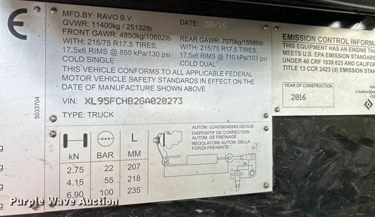 image for item EK4620 2016 Ravo B.V Ravo 5 Series 540 street sweeper