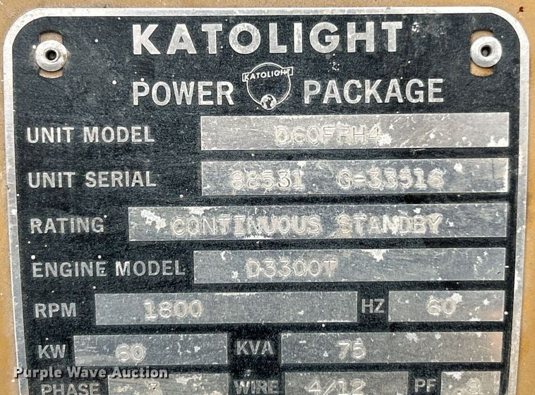 image for item EK4635 Katolight D60FRH4 generator
