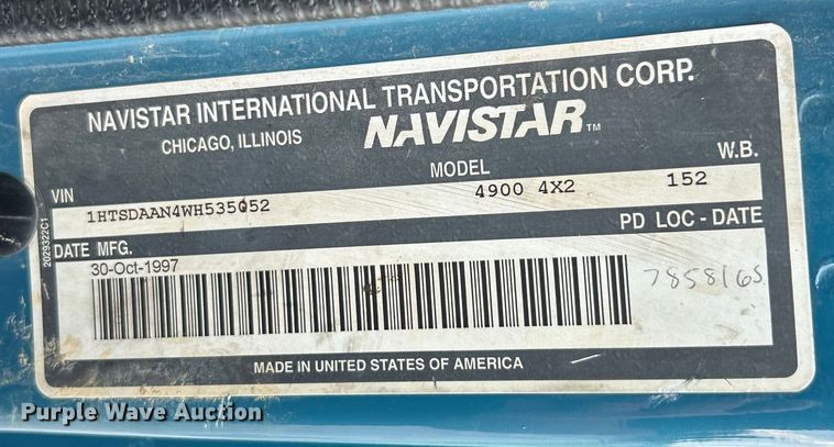 image for item EK4660 1998 International 4900 dump truck