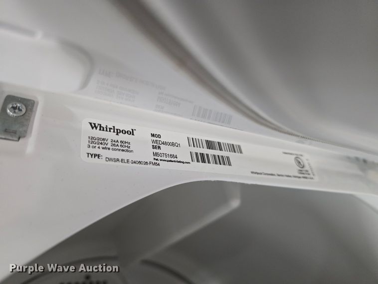 image for item EK6019 Whirlpool washer and dryer