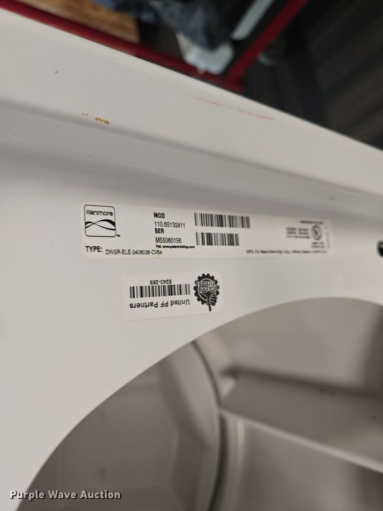 image for item EK6026 Kenmore dryer