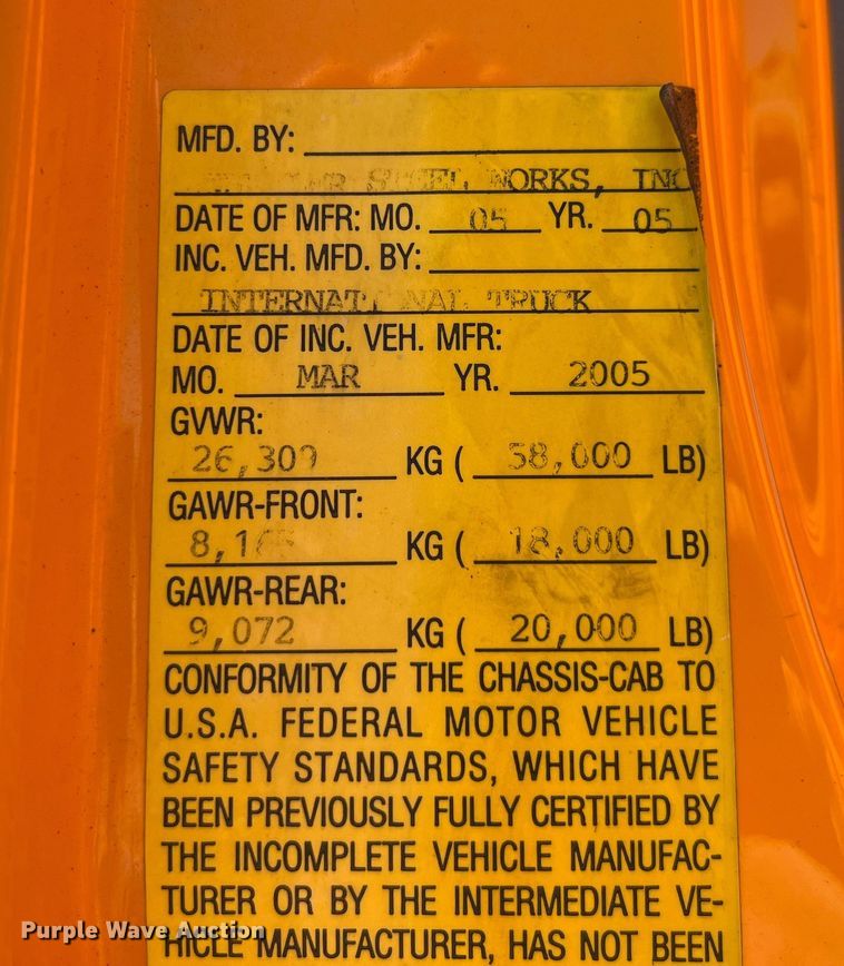 image for item EK8596 2006 International  7500 dump truck