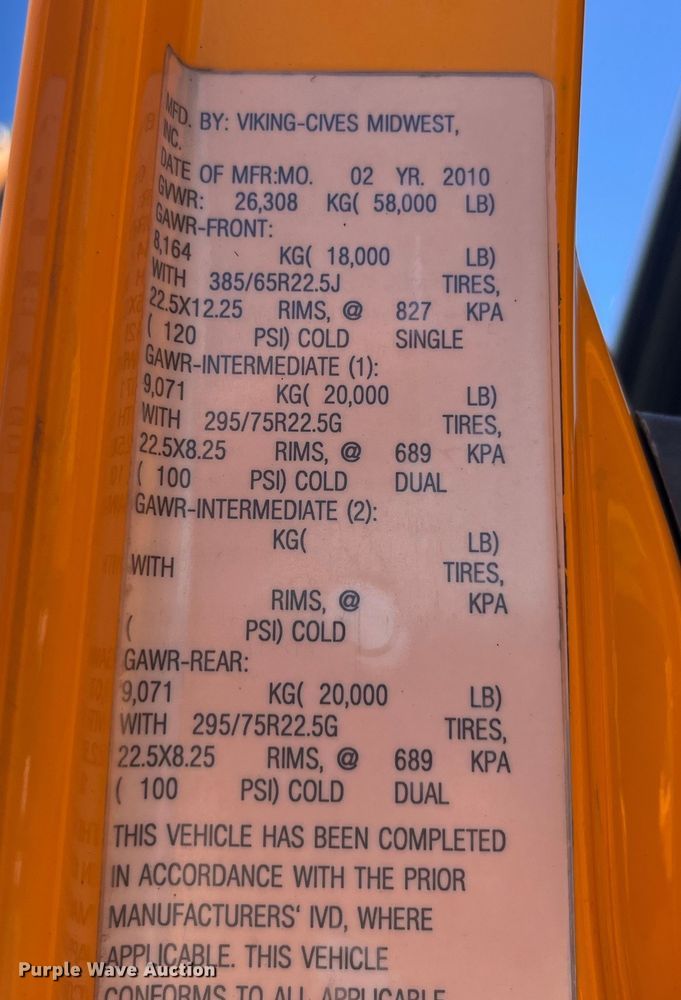 image for item EK8599 2011 International  7500 dump truck