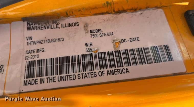 image for item EK8599 2011 International  7500 dump truck