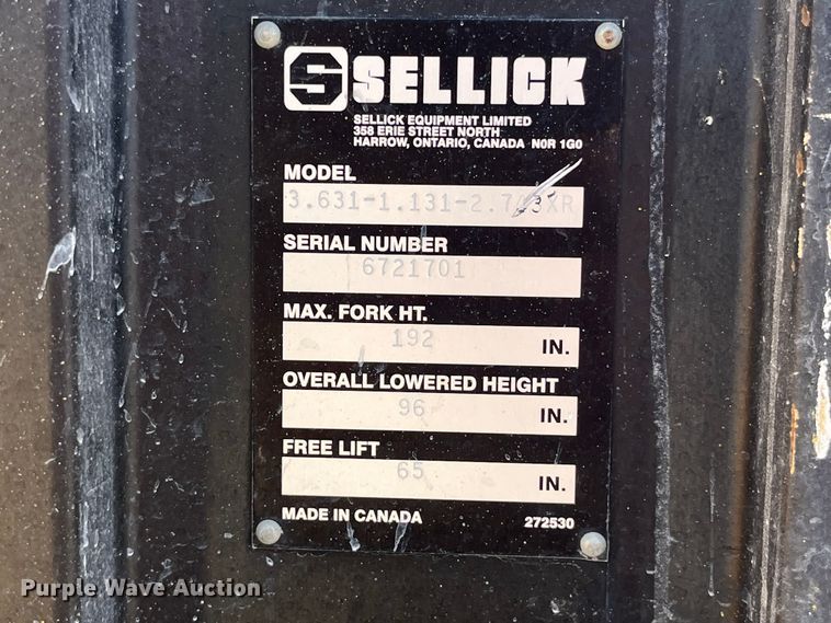 image for item EK8616 Sellick S60 forklift