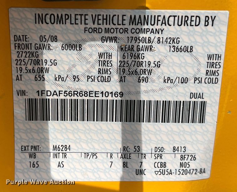 image for item EK8623 2008 Ford F550 Super Duty XL bucket truck