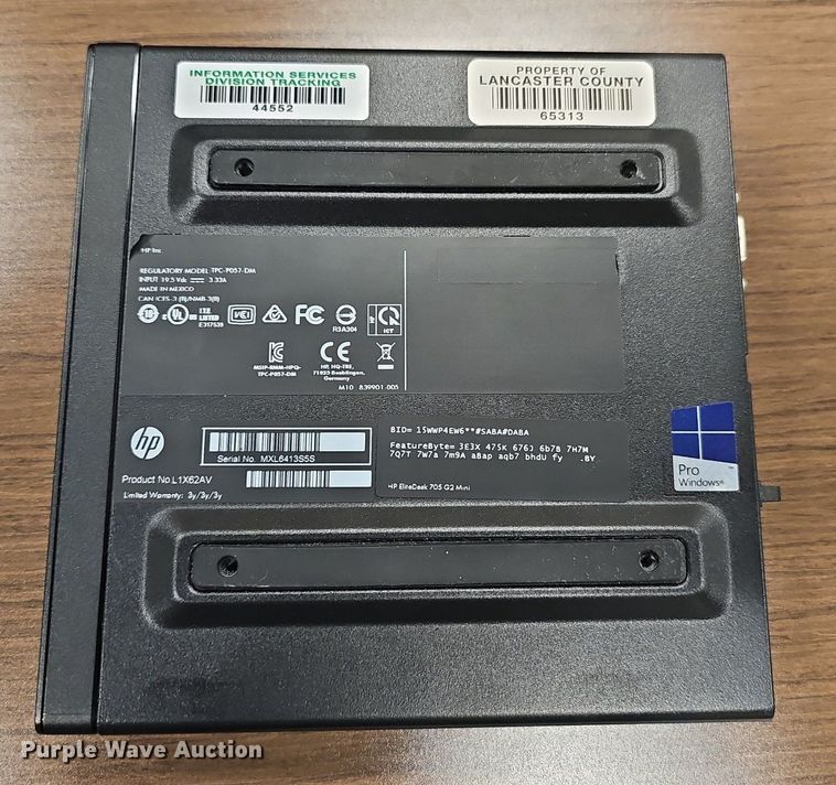 image for item IO9959 (2) HP EliteDesk 705 G2 computers