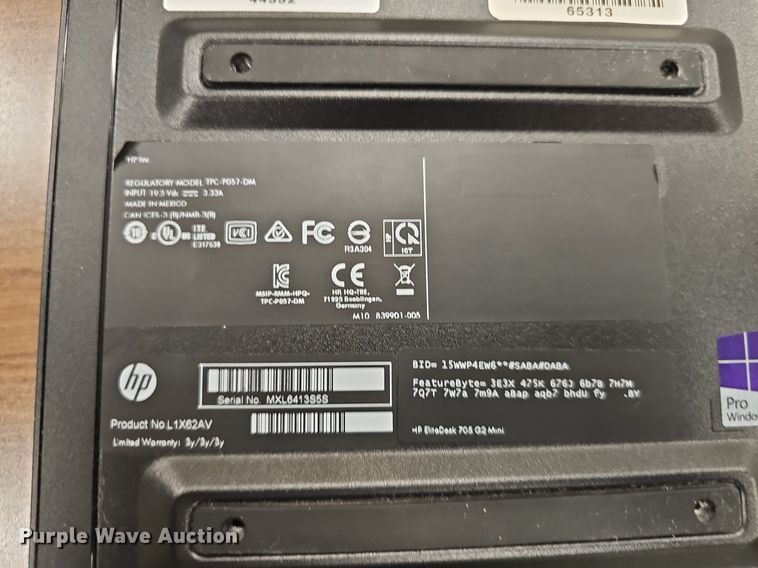 image for item IO9959 (2) HP EliteDesk 705 G2 computers