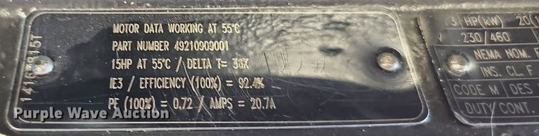 image for item IO9962 2023 Ingersoll Rand RS15i-A145 air compressor