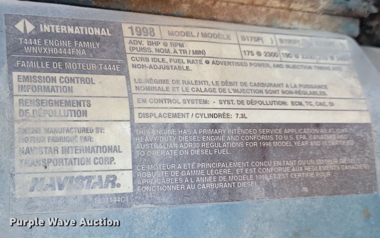 image for item KA9996 1998 Thomas Built 1010S school bus