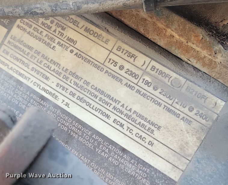 image for item KA9996 1998 Thomas Built 1010S school bus