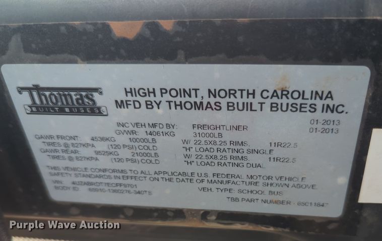 image for item NG9782 2014 Freightliner B2 school bus