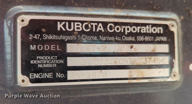 image for item NG9801 2022 Kubota SVL97-2 tracked skid steer loader