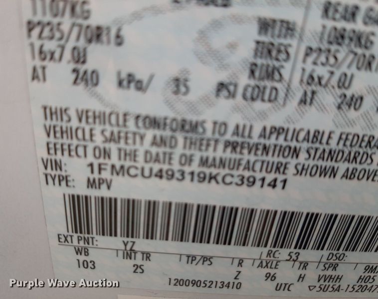 image for item NU9809 2009 Ford Escape SUV