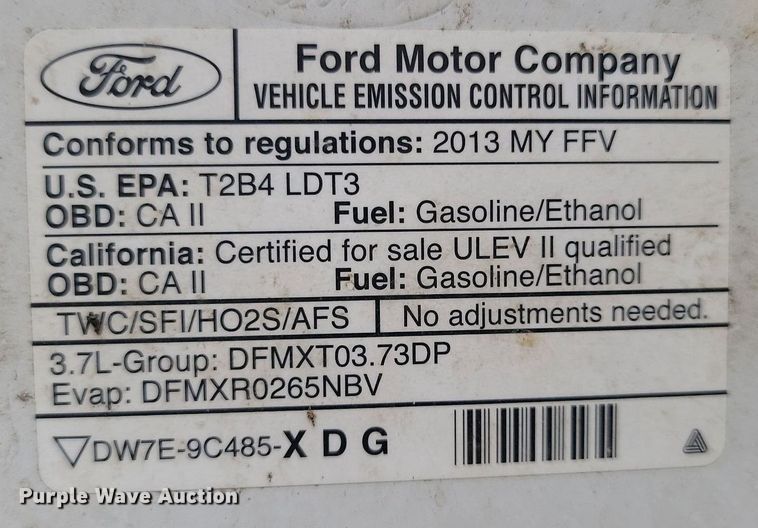 image for item NZ9889 2013 Ford  F150 XL SuperCab pickup truck