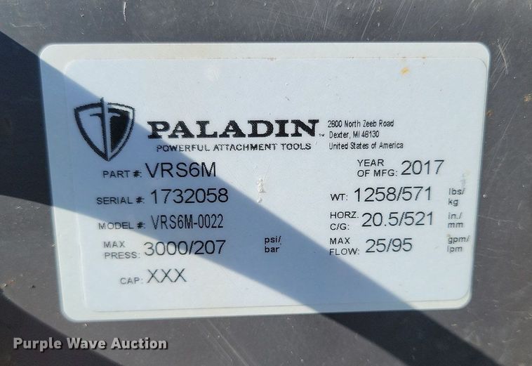 image for item NZ9893 2017 Paldin Sweep Step skid steer sweeper