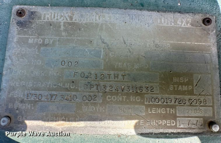 image for item OI9135 1974 Army Surplus winch truck