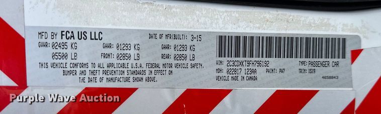 image for item OM9352 2015 Dodge  Charger Police 