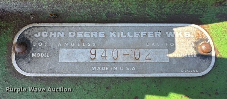 image for item DK6863 John Deere 940-02 land leveler