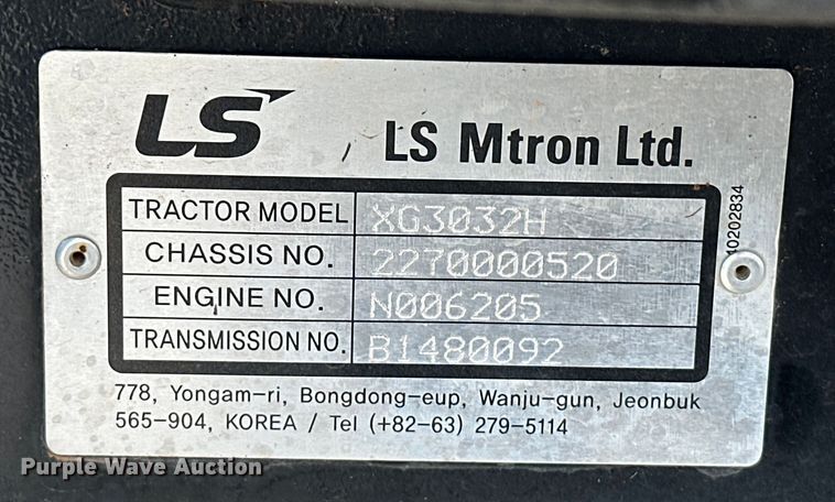 image for item DO6956 2015 LS Mtron XG3032H MFWD tractor