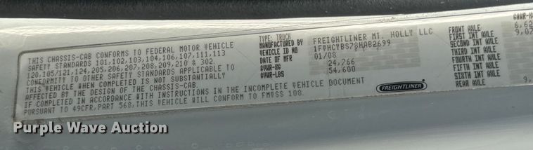 image for item DQ6775 2008 Freightliner Business Class M2  grain truck