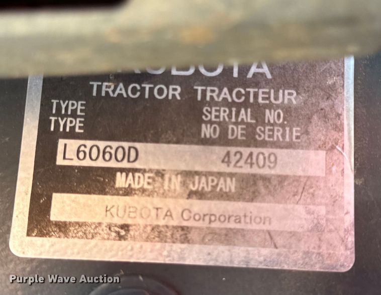 image for item EH6863 2016 Kubota L6060 MFWD tractor