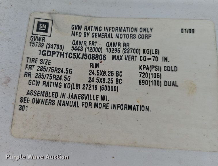 image for item EJ5617 GMC C7500 applicator truck cab and chassis 