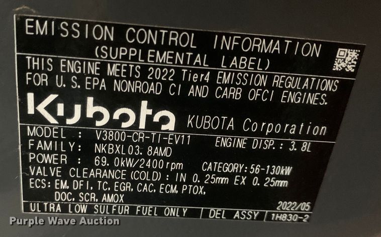 image for item JT9874 2022 Kubota M5-092 Narrow MFWD tractor