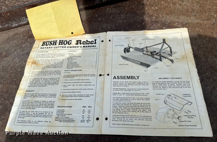 image for item NL9854 Bush Hog Rebel rotary mower