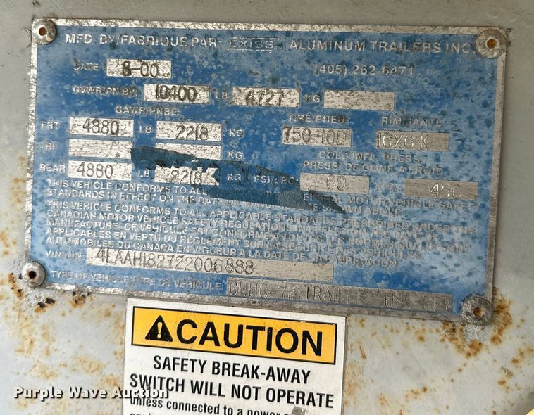 image for item NR9965 2002 Exiss GNHC-718 horse trailer 