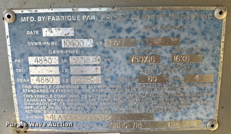 image for item NR9981 2001 Exiss GNHC-718 horse trailer 