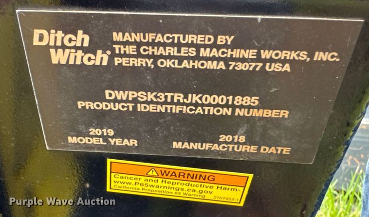 image for item EH3926 2019 Ditch Witch  compact utility loader trencher 
