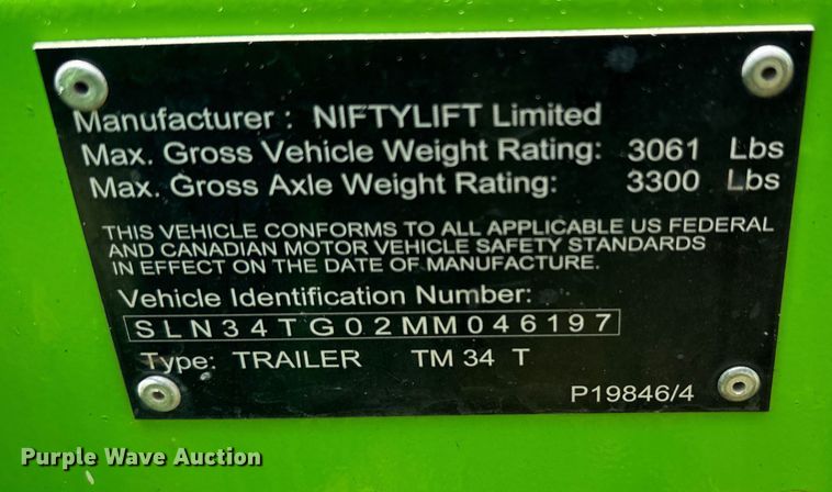 image for item EH3939 2021 Nifty TM34T boom lift