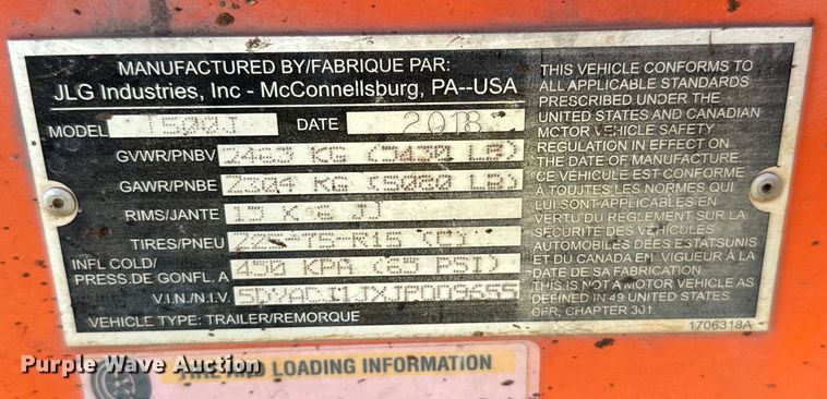 image for item EH3946 2018 JLG T500J boom lift