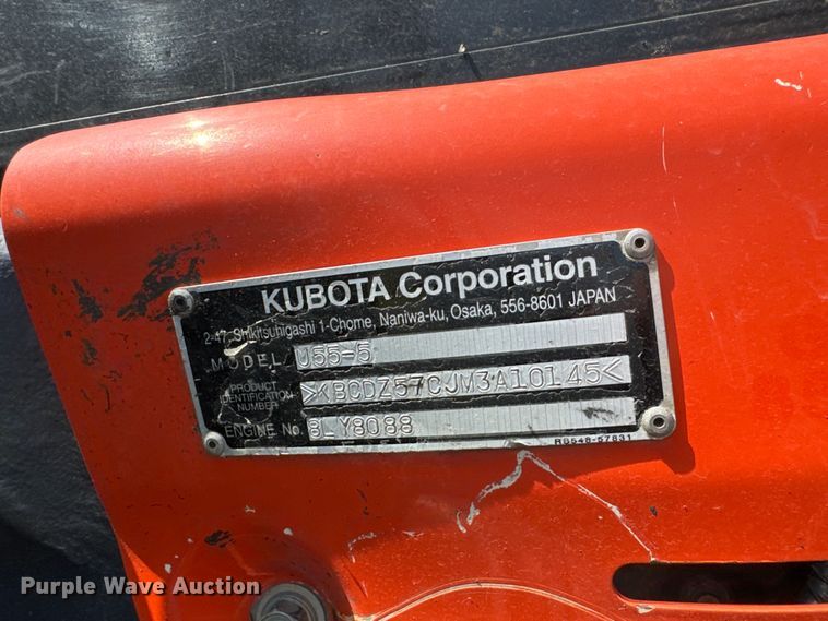 image for item EH3957 2021 Kubota U55-5 mini excavator