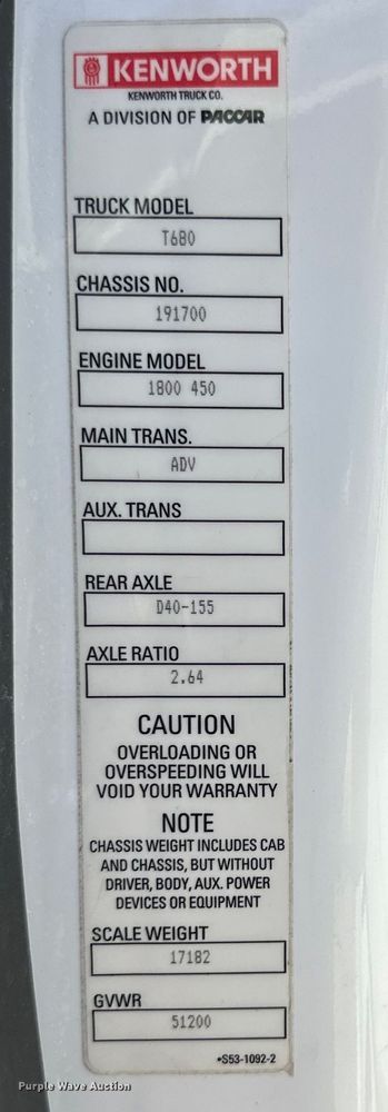 image for item DG4424 2018 Kenworth  T680 semi truck