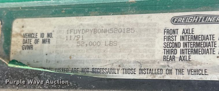 image for item DK6643 1992 Freightliner FLD semi truck