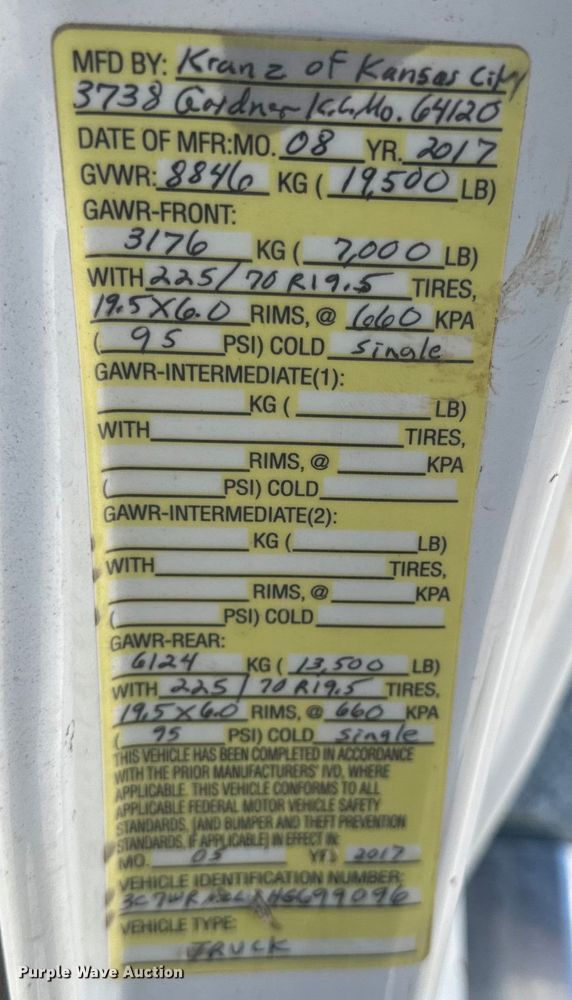 image for item DL4413 2017 Dodge Ram 5500 HD flatbed truck