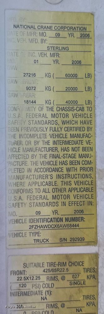 image for item DL4414 2006 Sterling flatbed truck