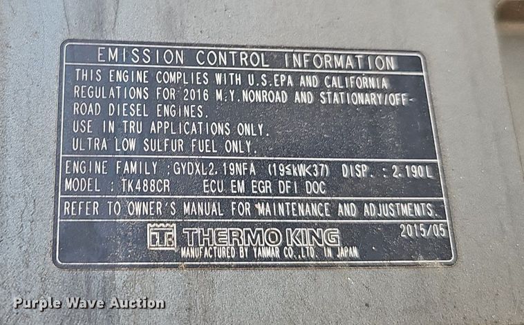 image for item DP6426 2016 Wabash Arctic Lite refrigerated van trailer