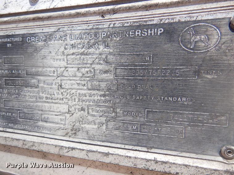image for item DQ7072 2000 Great Dane dry van trailer